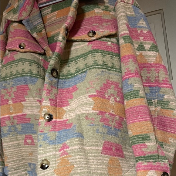 Multicolor Patterned Women's Jacket - Picture 3 of 4